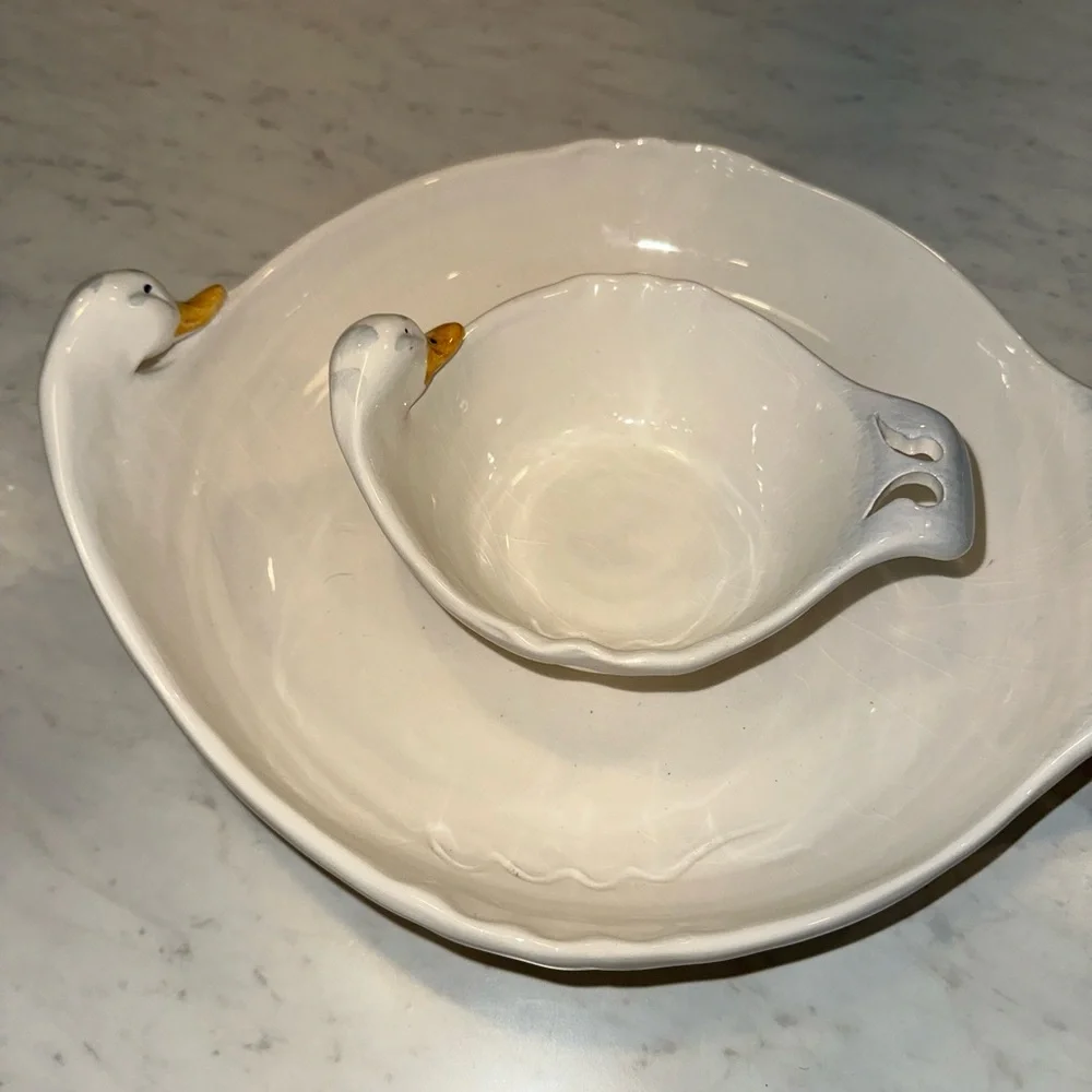 Gorgeous vintage goose dishes-made in Italy super rare!!!! Perfect condition!!